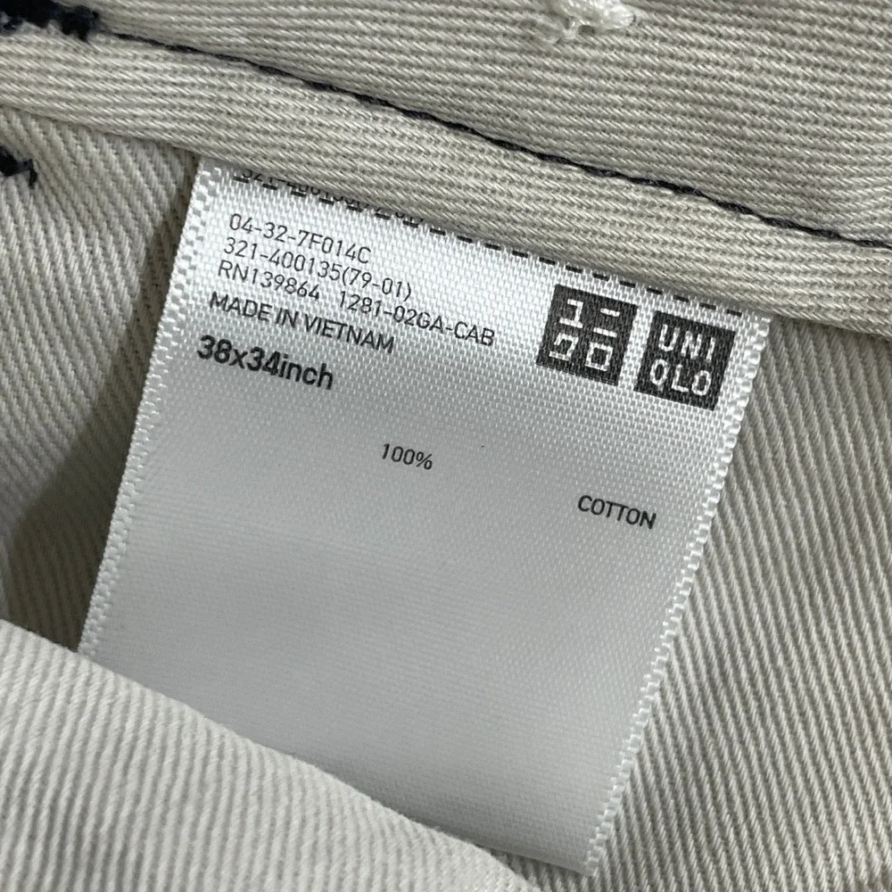 Uniqlo Slim Fit Chino Pants Mens 38x30 Dark Gray Cotton Twill Trousers Norm READ